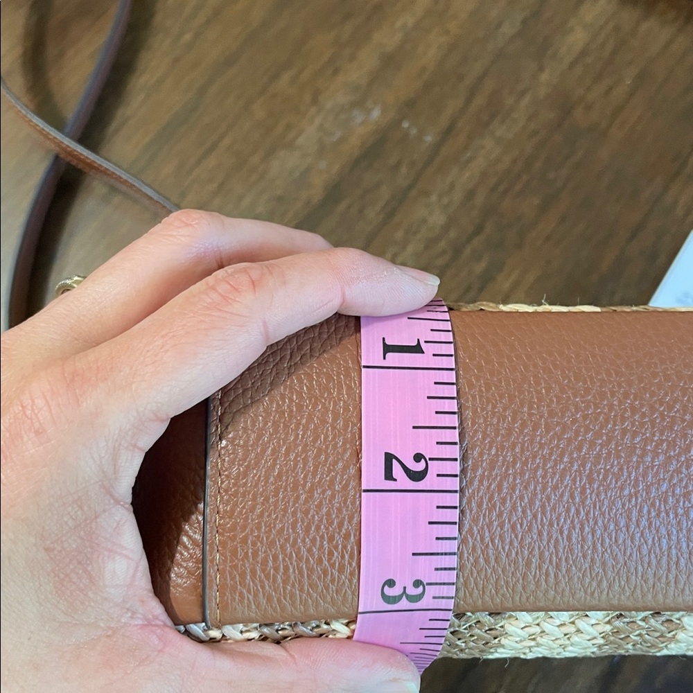 COACH Hadley Brown and Natural Woven Straw Crossbody Bag - Picture 9 of 9